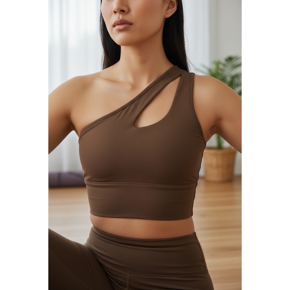 ILUS Women's Size XL‎ Terracotta One Shoulder  Sports Work Out  Athletic Bra